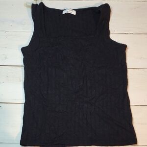 Zenana Outfitters Black Textured Tank Top